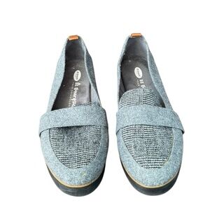 Dr. Scholl's Shoes Webster Loafer Grey Flannel w/ Plaid Pattern Vamp Size 8.5